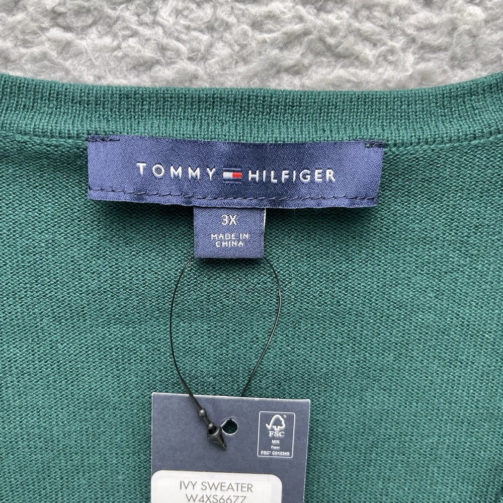 Tommy Hilfiger Sweater Mens 3X Argyle V Neck Long Sleeve 100% Cotton - Picture 4 of 7